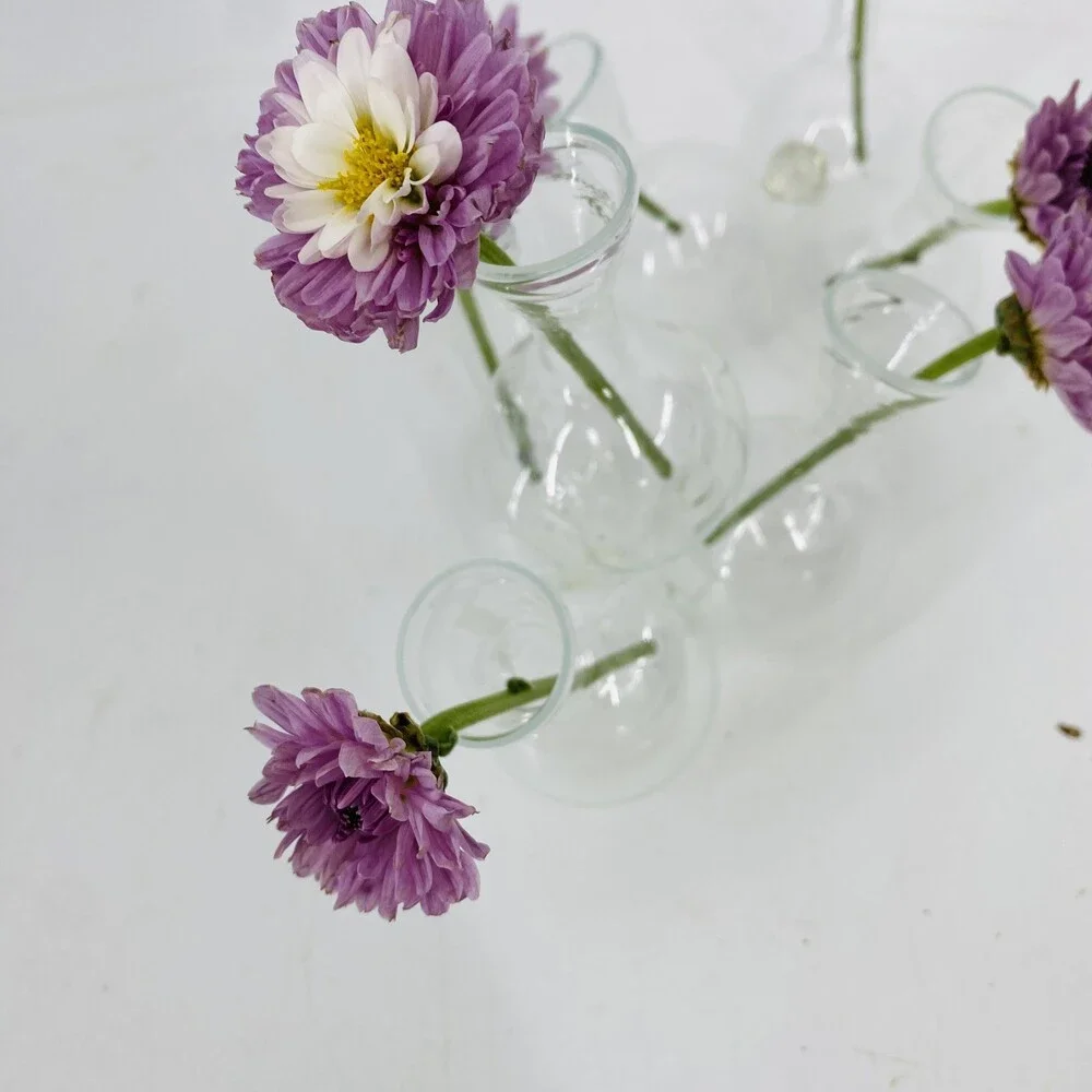 Vintage Arrange-A-Matic Flower Arranger Glass Bud Vase Original Box  2 Stacks